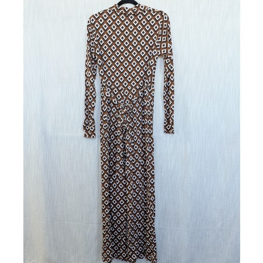 DVF Diane Von Furstenberg Michelle Wrap-Effect Printed Silk Jersey Jumpsuit 12 - Picture 3 of 13